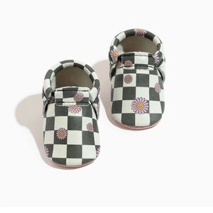 Freshly Picked Flower Power Check City Baby Shoe NWT